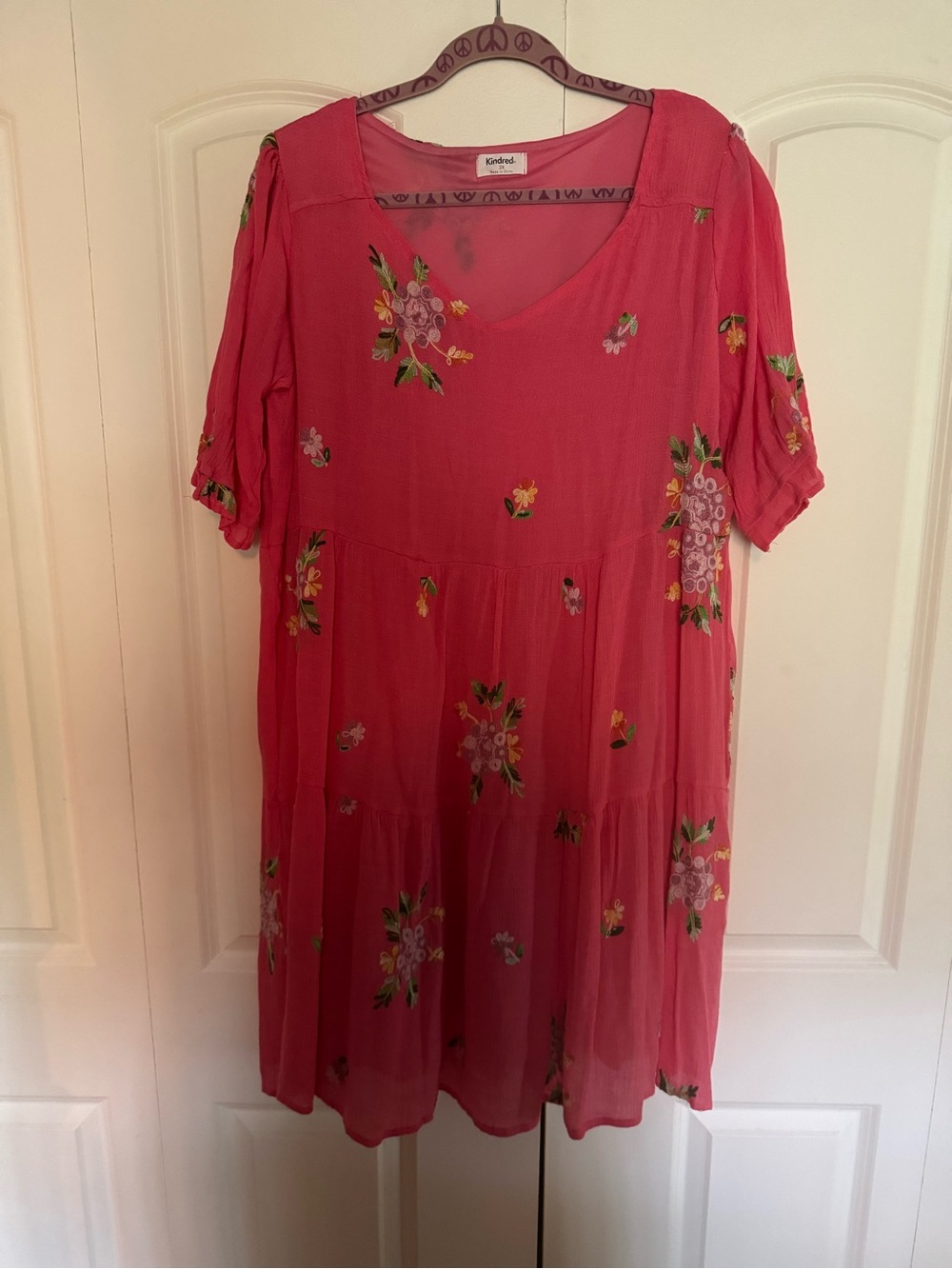 Kindred Brigitte Floral Tiered Dress in Melon